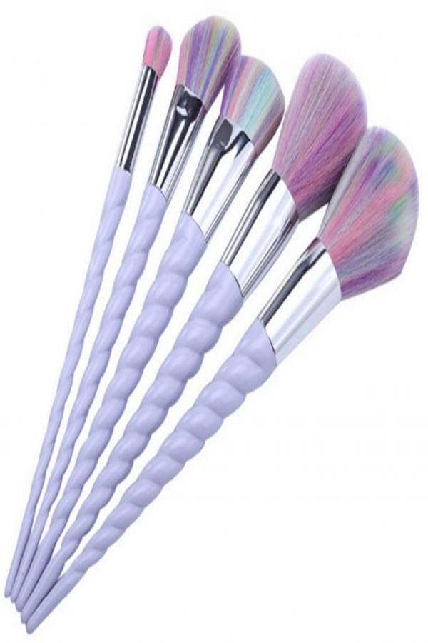 5-Piece Professional Makeup Brush Set White - Image 2