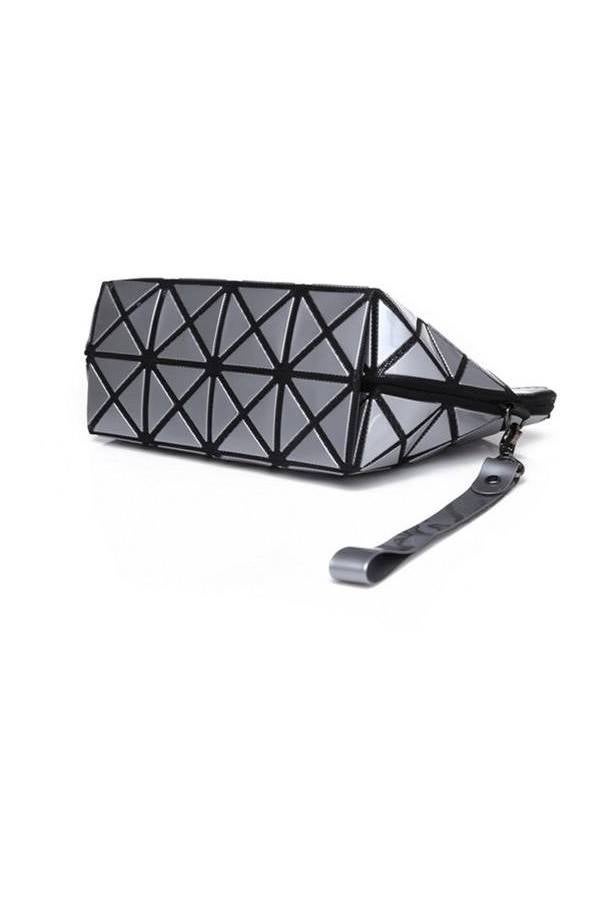 Generic Geometric Glossy Irregular Triangle Handbag And Shoulder Bag Silver  - Image 2