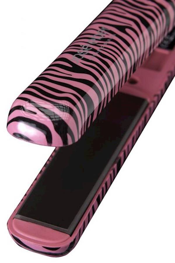 JOSE EBER Pink Zebra 1.25 Inch Ceramic Flat Iron Pink/Black 1.25inch - Image 2
