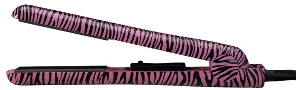 JOSE EBER Pink Zebra 1.25 Inch Ceramic Flat Iron Pink/Black 1.25inch - Image 3