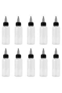 Generic 10-Piece Tattoo Ink Pigment Bottle With Twist Cap Set Clear/Black  - Image 5