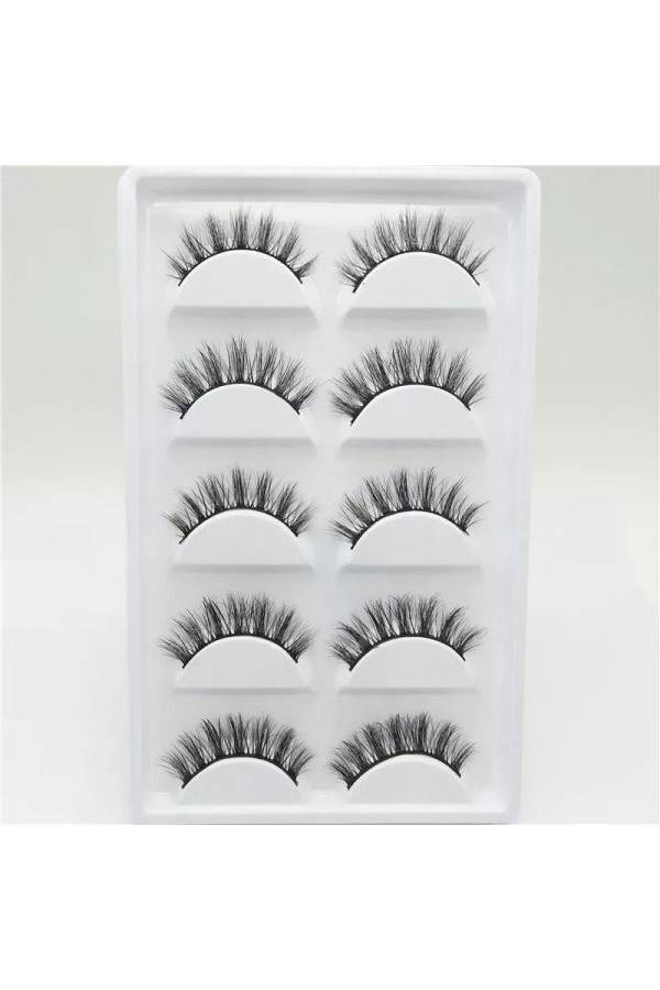 Generic 5 Pair 3D Magnetic Eyelashes Black  - Image 3