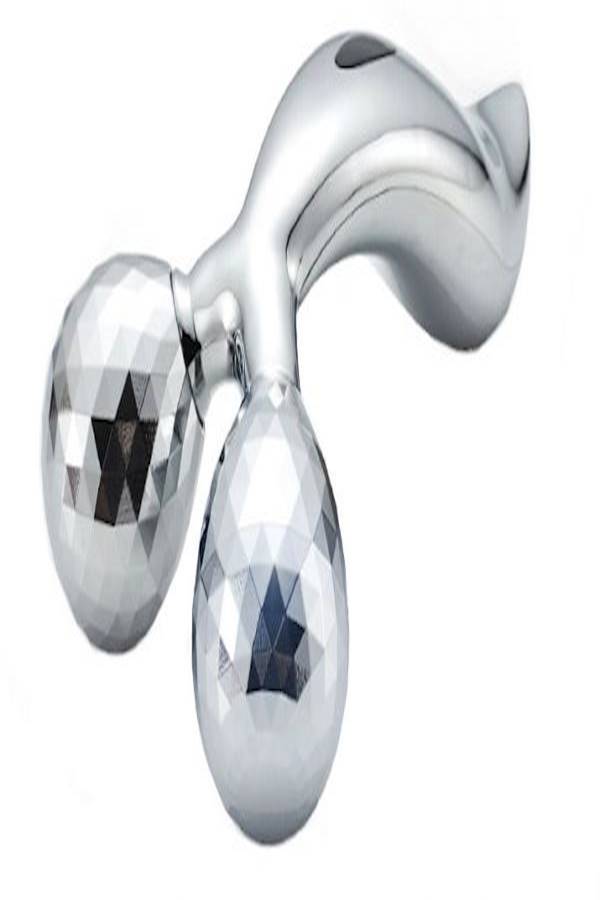 أداة تدليك يدوية ثلاثية الأبعاد لرفع الوجه مزودة ببكرات فضي 15.5x9سم - Image 1