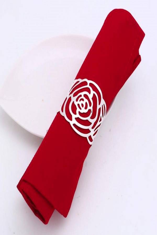 Luxurious Serviette Rings Napkin Holder Silver  - Image 4