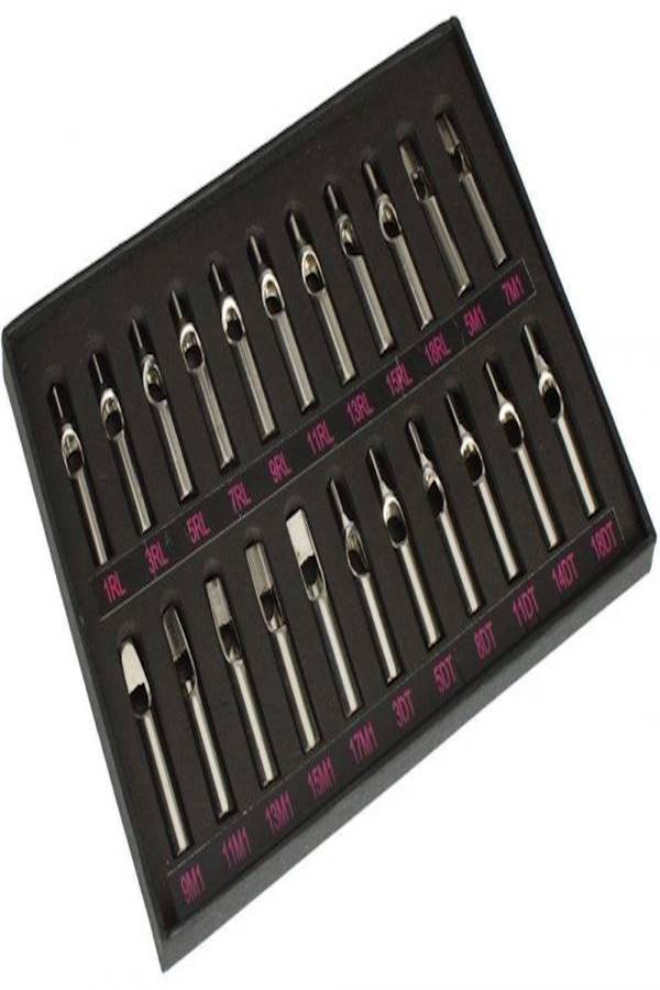 Generic 22-Piece Regular Surgical Tube Tattoo Needle Set Kit Silver Tone  - Image 1
