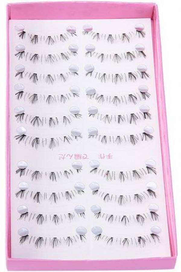 Generic 10 Pairs Handmade Fake Upper Lower Bottom False Eyelashes Brown - Image 1