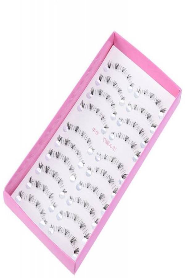 Generic 10 Pairs Handmade Fake Upper Lower Bottom False Eyelashes Brown - Image 3