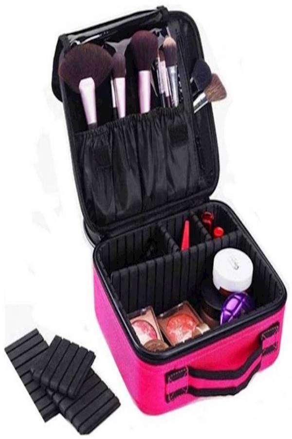 Generic Travel Cosmetics Bag Pink/Black  - Image 2