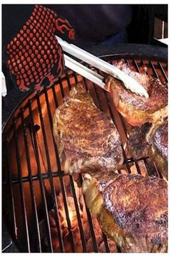 Generic BBQ Oven Mitts Gloves Black/Red  - Image 4
