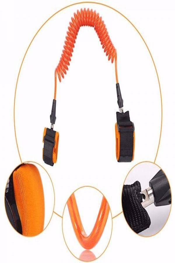 حبل سحب مزود بوصلة لمنع ضياع الأطفال الذين يبدؤون المشي والحفاظ على سلامتهم بطول 2 متر بلون برتقالي - Image 2