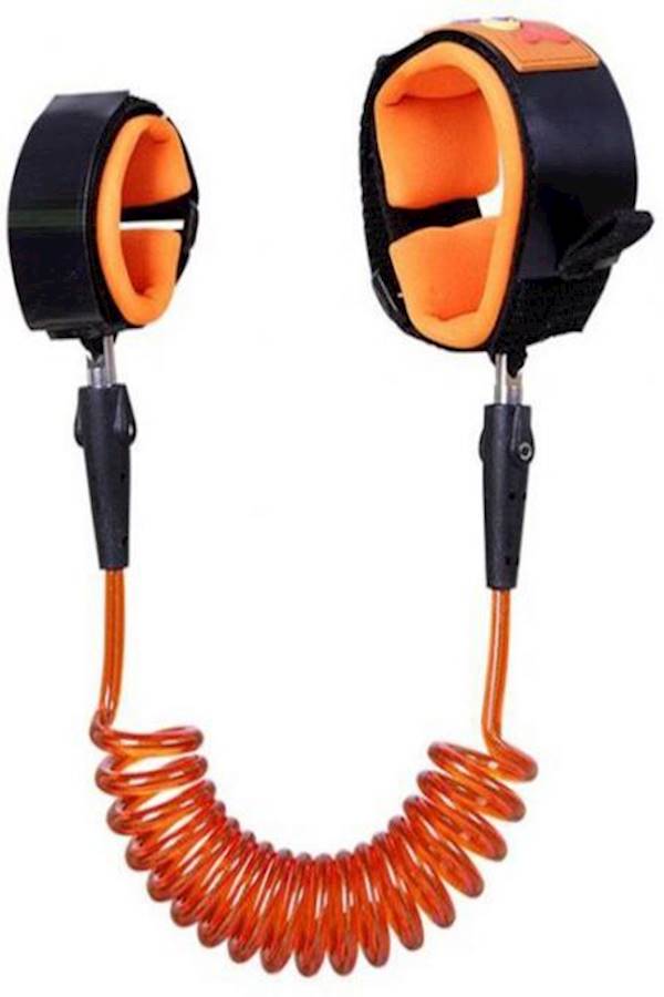 حبل سحب مزود بوصلة لمنع ضياع الأطفال الذين يبدؤون المشي والحفاظ على سلامتهم بطول 2 متر بلون برتقالي - Image 1