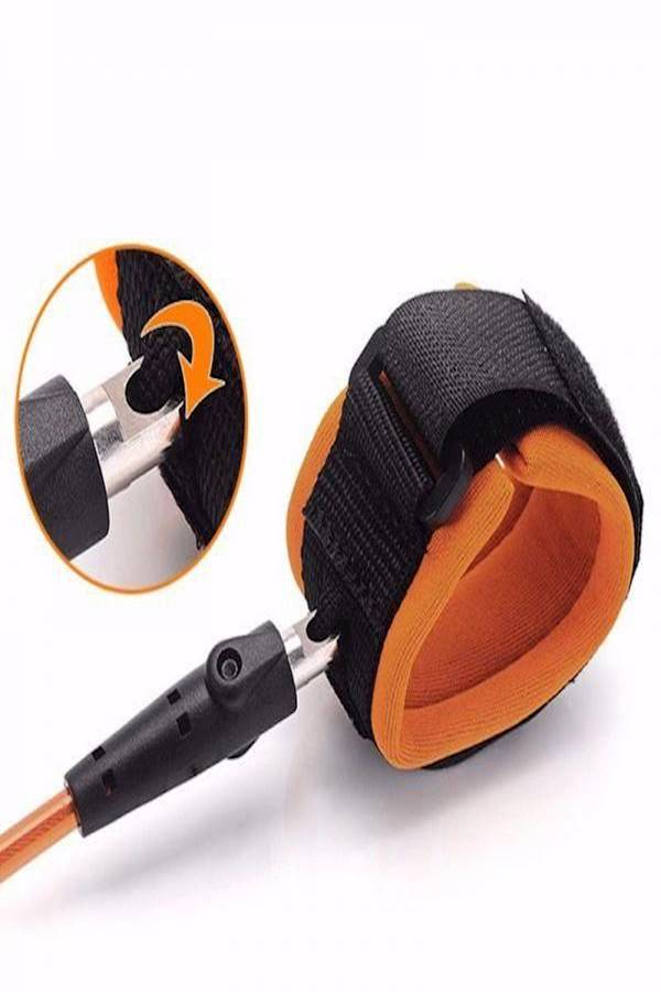 حبل سحب مزود بوصلة لمنع ضياع الأطفال الذين يبدؤون المشي والحفاظ على سلامتهم بطول 2 متر بلون برتقالي - Image 4