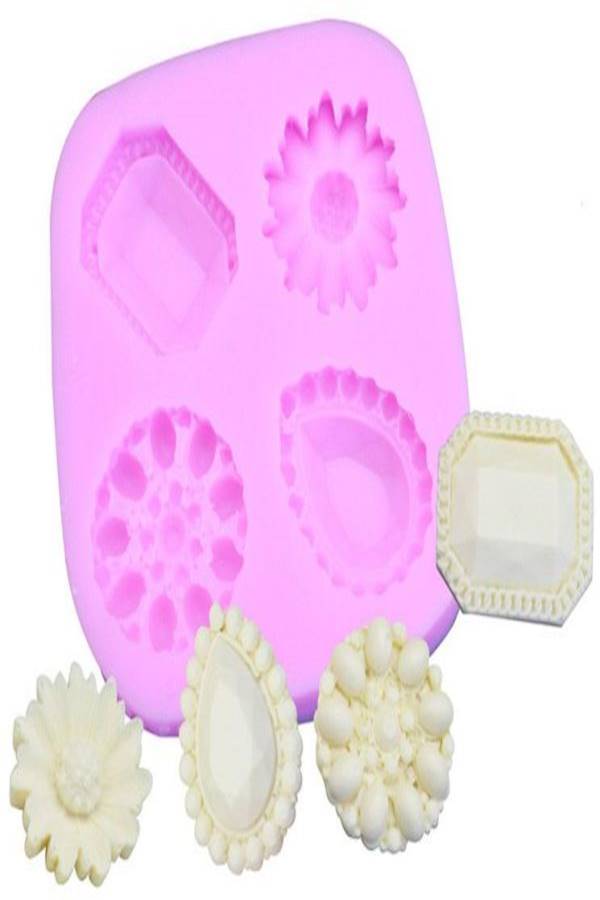 Silicone Waffle Shaped Mould Pink - Image 3