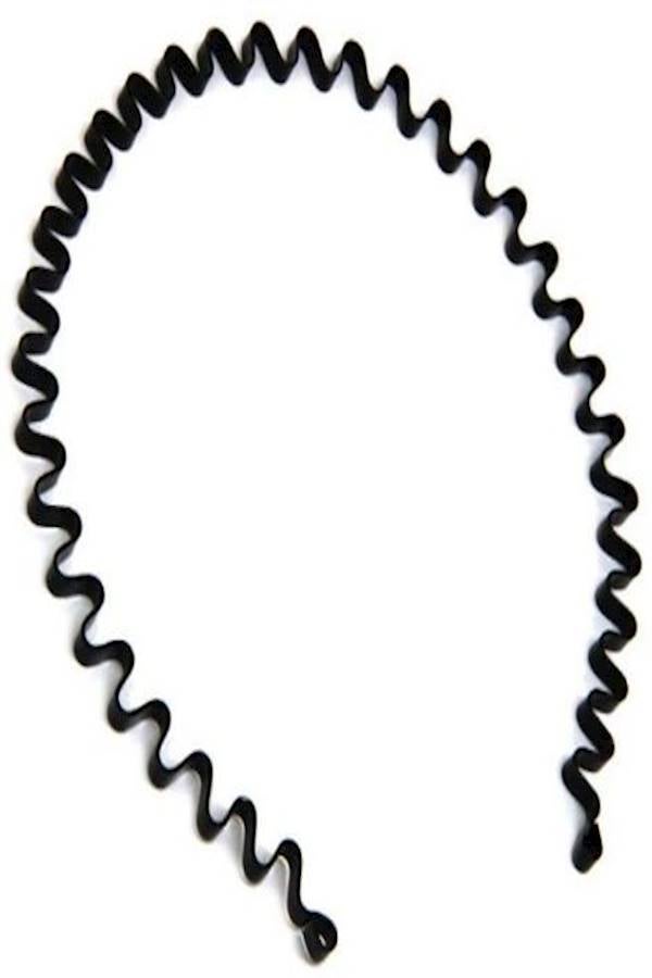 ربطة رأس رياضية للشعر الطويل مع مشط معدني شامل أسود - Image 1