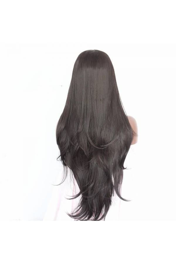 باروكة شعر صناعية بني - Image 3
