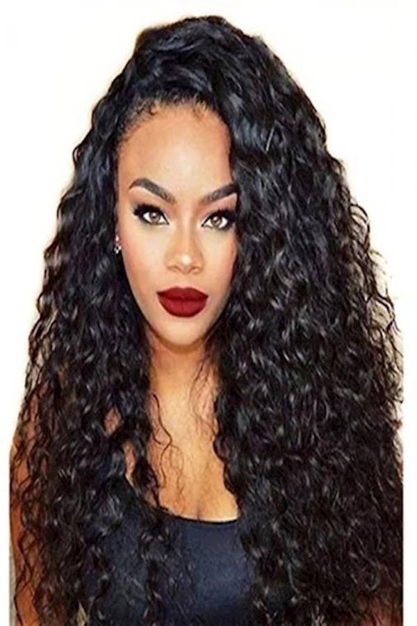 شعر مستعار مجعد من الأمام بني متوسط 1B - Image 2