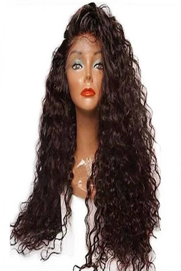 شعر مستعار مجعد من الأمام بني متوسط 1B - Image 1