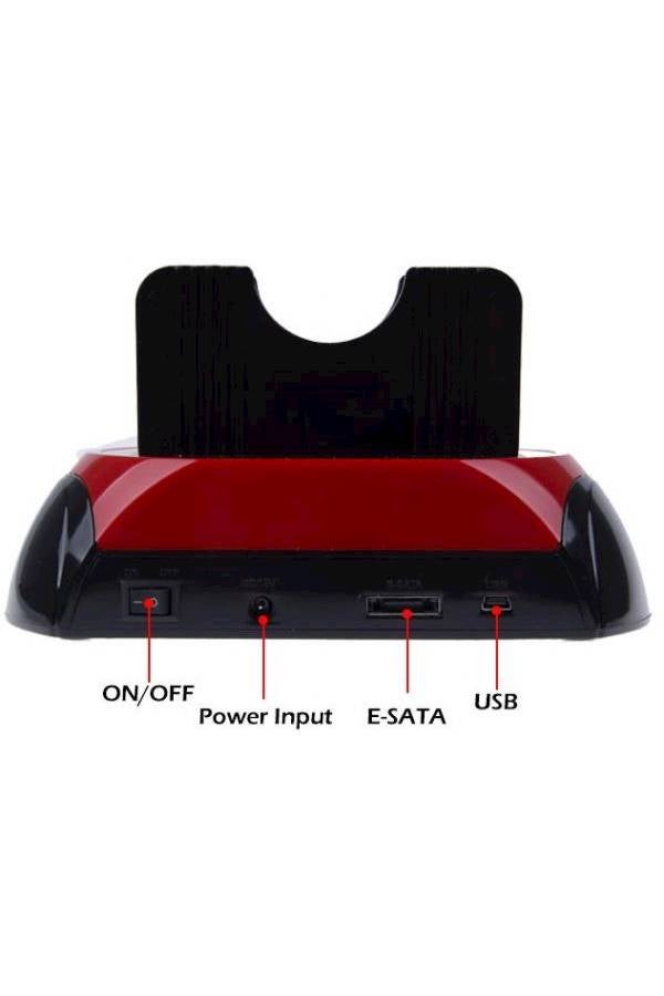 Generic - Dual Docking Station Hard Disk Drive Dock Red/Black - Image 1