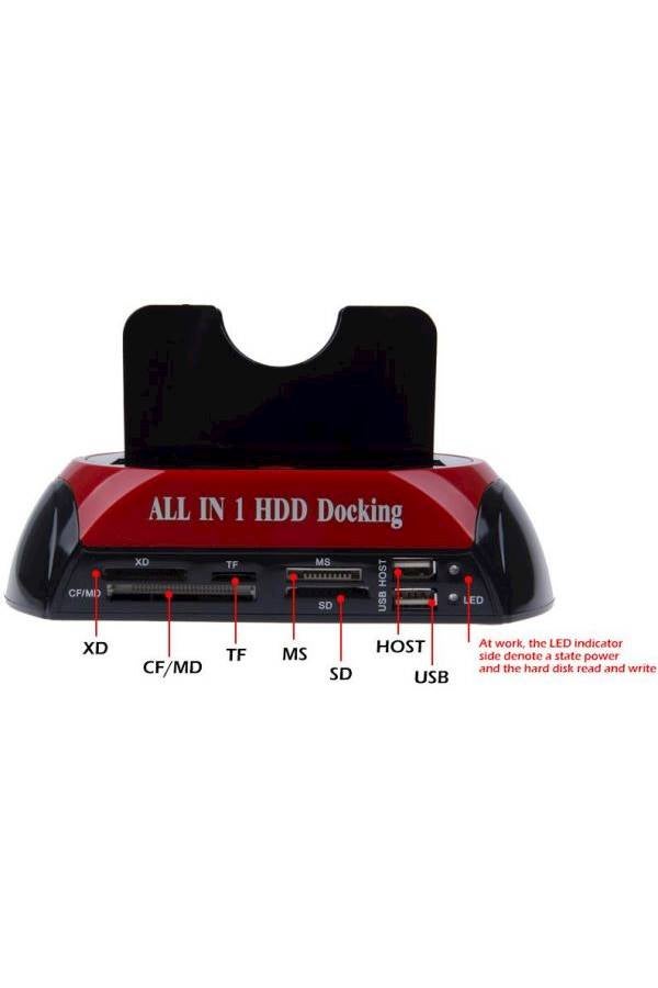 Generic - Dual Docking Station Hard Disk Drive Dock Red/Black - Image 1
