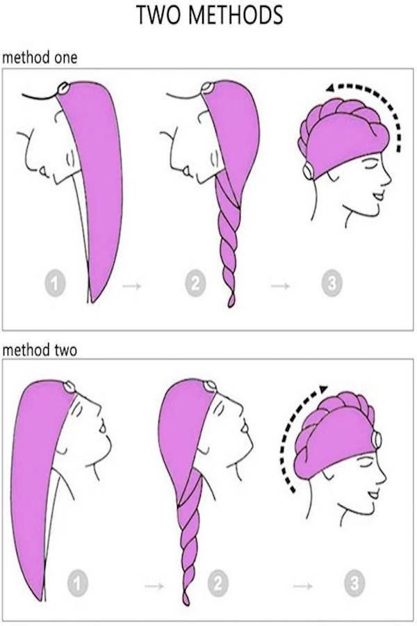 2-Piece Hair Drying Towel Set Pink/Purple - Image 5