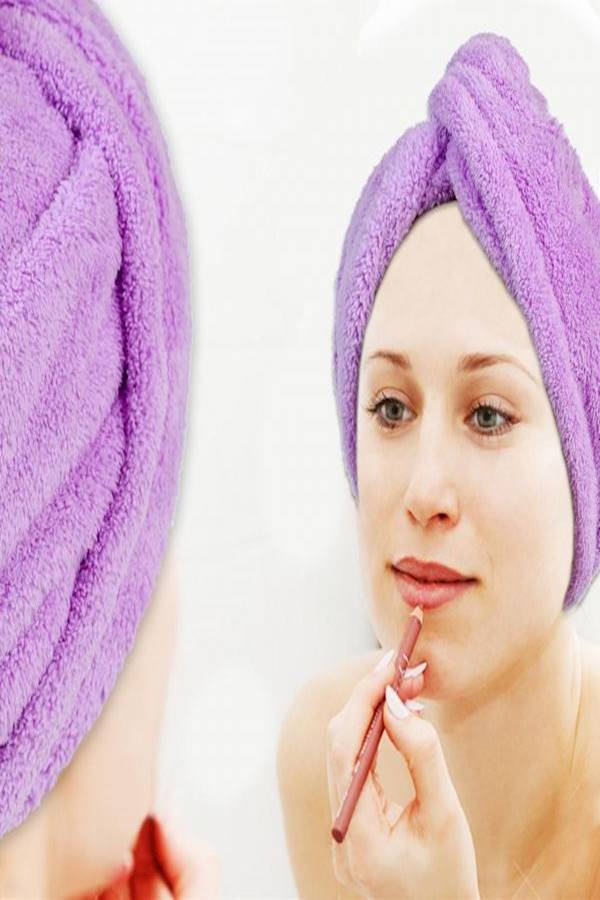 2-Piece Hair Drying Towel Set Pink/Purple - Image 4