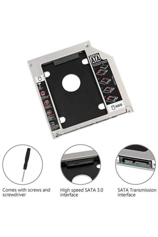 Second Hard Disk Drive Caddy Case Adapter Black/Grey  - Image 4