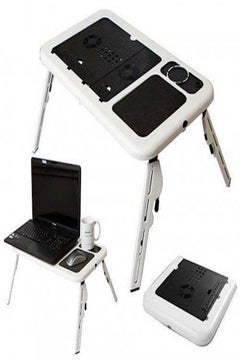 YupFun Portable Laptop Table With Er Fan White/Black  - Image 4