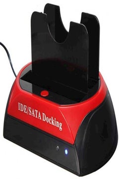 Hard Drive Disk Dock Docking Station Card Reader Black And Red