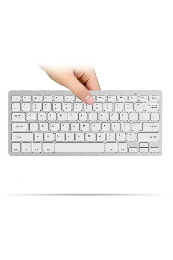 Generic - Ultra Slim Mini Bluetooth Wireless Keyboard For Ipad Air Mini 2 3 4 Ipad Pro White - Image 1