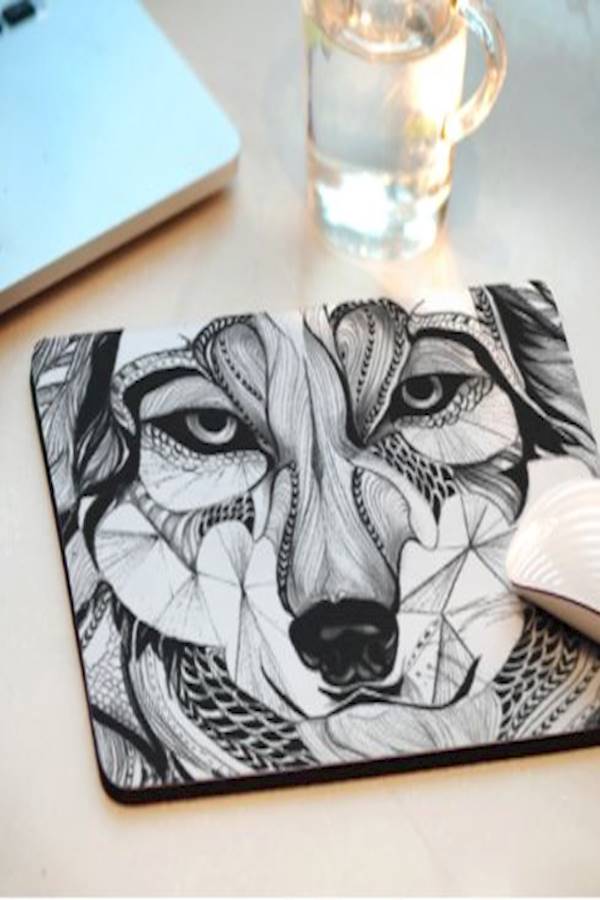 Animal Printed Mouse Pad Black/White - Image 3