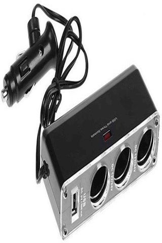 Usb Car Charger With Triple Lighter Socket - v1555093443/N23587874A_1