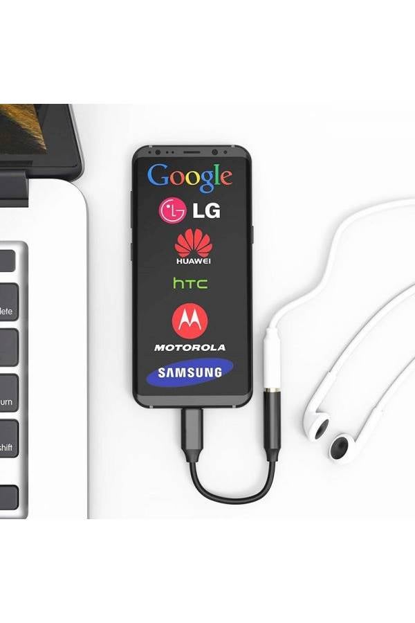 Generic USB Type C Headphone Jack Adapter, Type C to 3.5mm Female Earphone Aux Audio Connector Adapter for HTC Moto Galaxy Black  - Image 4