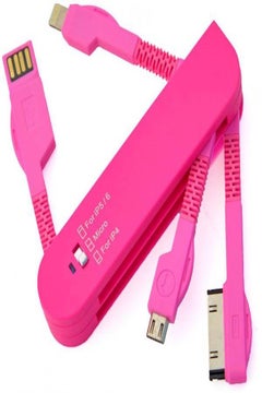 ماركة غير محددة خطوط بيانات متعددة الوظائف مناسبة للسفر بمنفذ مايكرو USB لهواتف أبل آيفون 5S وآيفون 4S وردي/ذهبي  - Image 1