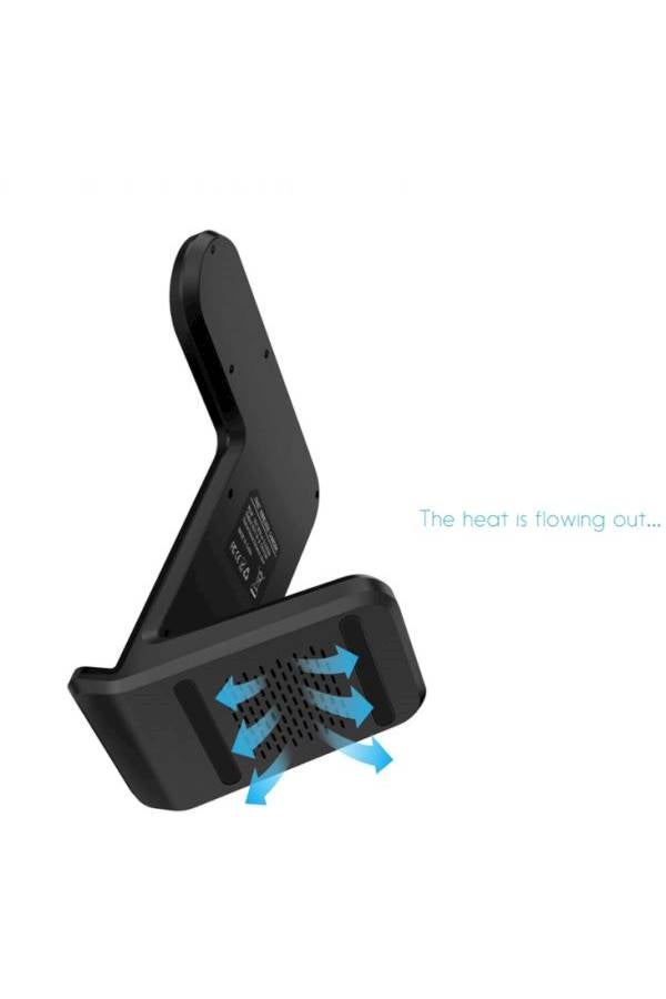 2 In 1 Wireless Charging Dock For Smartwatch And Phone Black  - Image 4