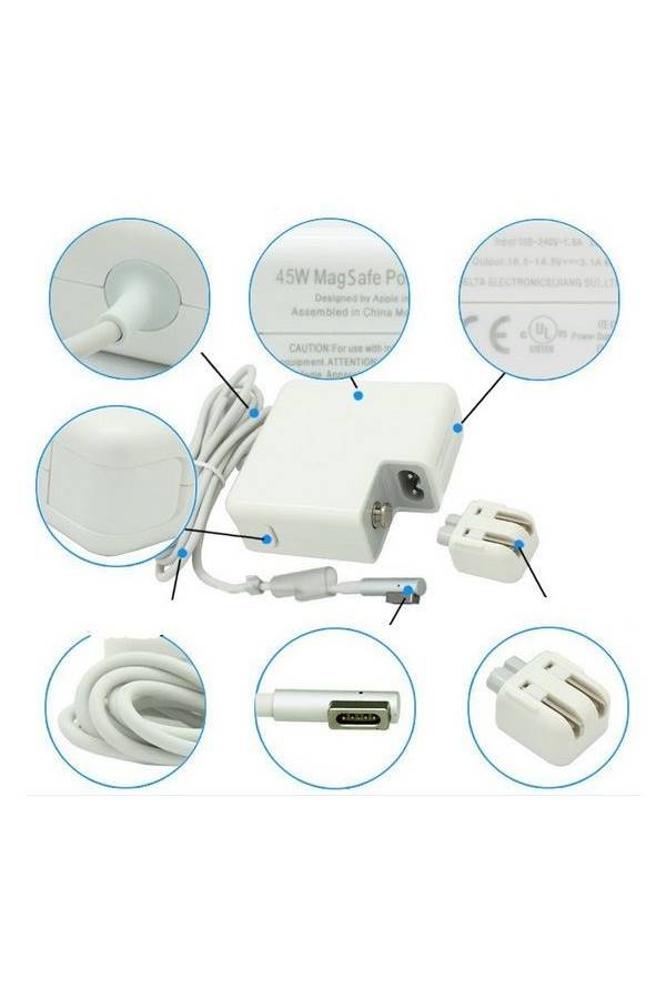 Generic - MagSafe Replacement Adapter For Apple MacBook Air 11/11.6/13-Inch White - Image 1