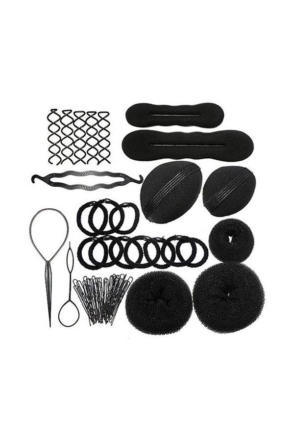 9-In-1 Hair Bun Maker Tool Set Black 126grams - Image 2
