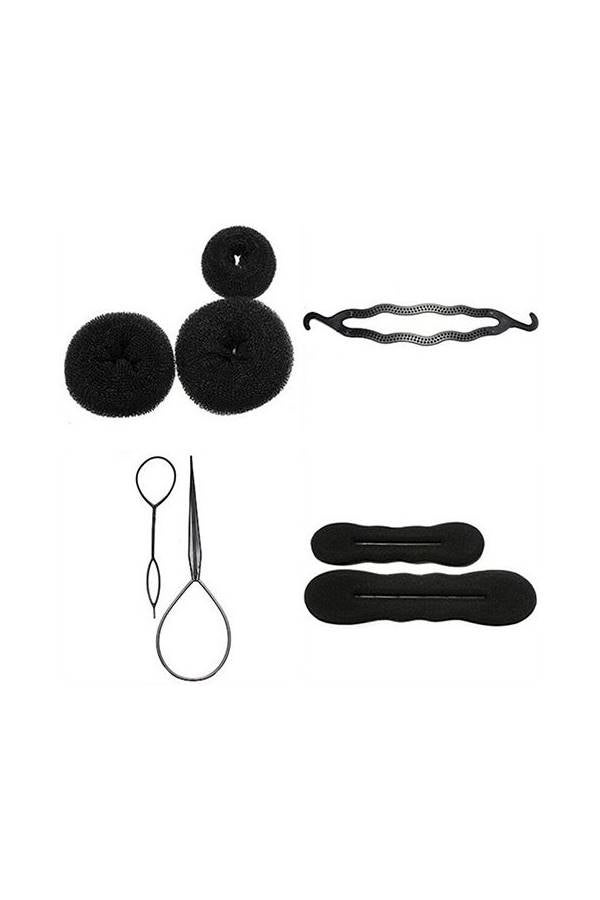 9-In-1 Hair Bun Maker Tool Set Black 126grams - Image 3