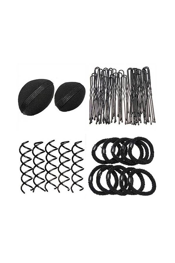 9-In-1 Hair Bun Maker Tool Set Black 126grams - Image 4