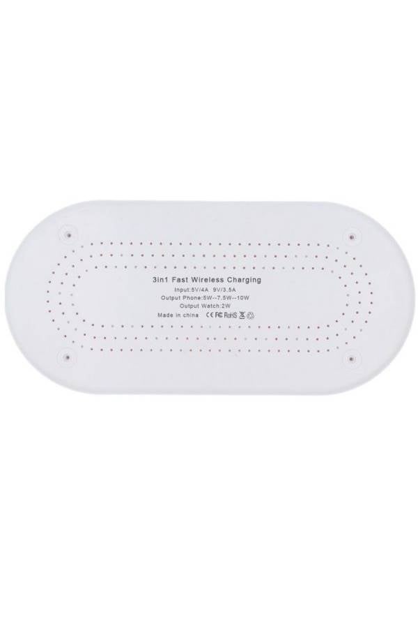 3-in-1 Fast Wireless Charging Dock White - Image 2