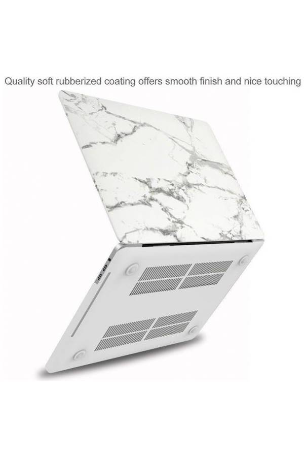 Soft-Touch Series Hard Case With Keyboard Cover And Screen Protector For Apple MacBook Air 13/13.3-Inch White/Clear/Grey  - Image 2