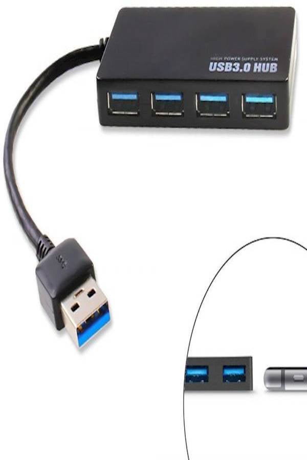 Generic Portable 4-Ports USB Hub Black  - Image 5