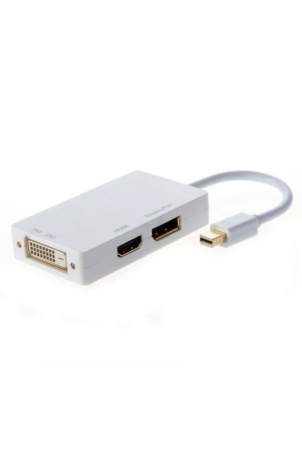 3-In-1 Mini Displayport Adaptor White/Gold - Image 1