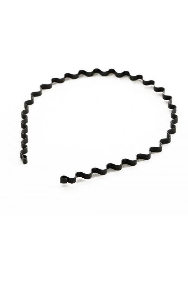 Metal Wavy Patterned Headband Black - Image 1