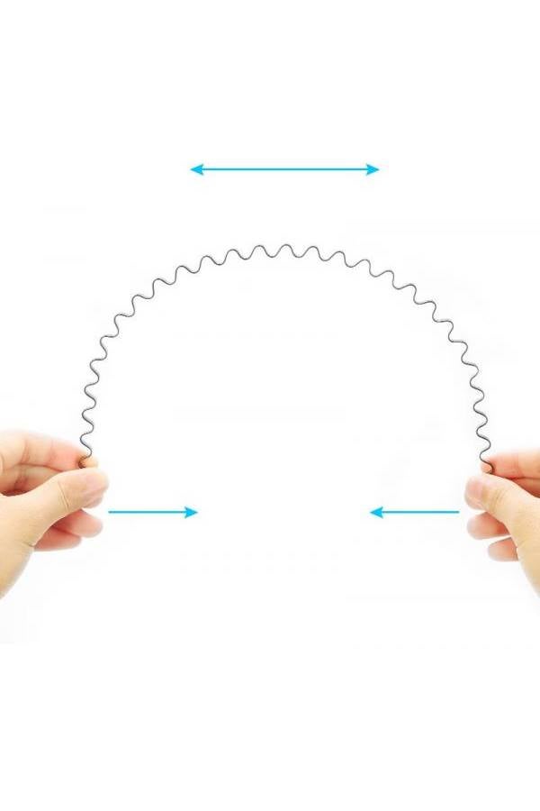 Metal Wavy Patterned Headband Black - Image 5