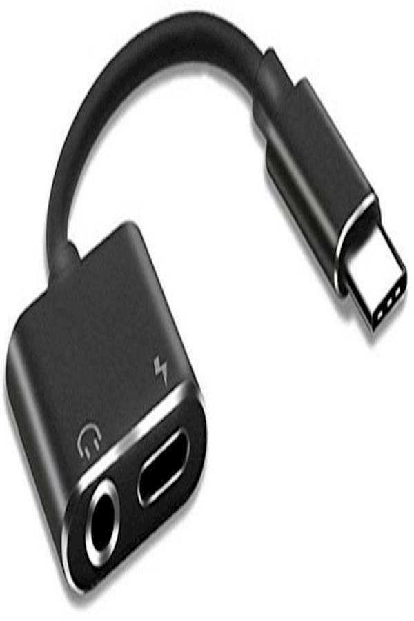 شاحن سماعة رأس بمحول من منفذ USB C إلى منفذ صوت أسود - Image 3