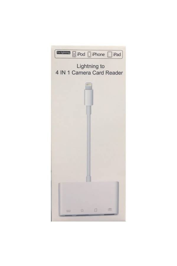 4 In 1 Camera Card Reader For Apple iPhone/iPod/iPad White