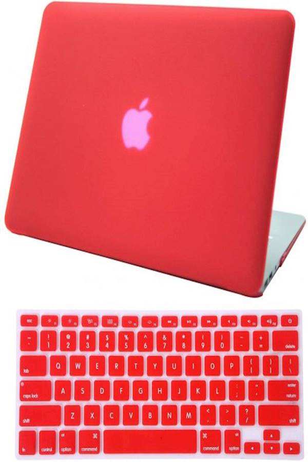 Generic - Marble Pattern Hard Rubber Coated With Keyboard Skin For Macbook Air 13 Inch A1369/A1466 Red - Image 1