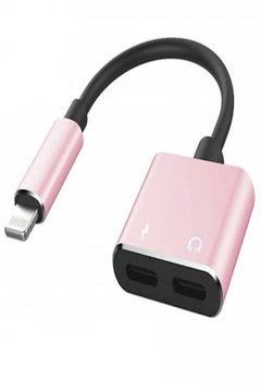 Generic 2 In 1 Adapter Splitter For Apple iPhone 8 Plus/7 Plus Pink/Black  - Image 1