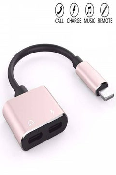 Generic 2 In 1 Adapter Splitter For Apple iPhone 8 Plus/7 Plus Pink/Black  - Image 3
