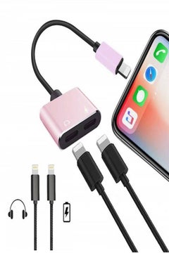 Generic 2 In 1 Adapter Splitter For Apple iPhone 8 Plus/7 Plus Pink/Black  - Image 4